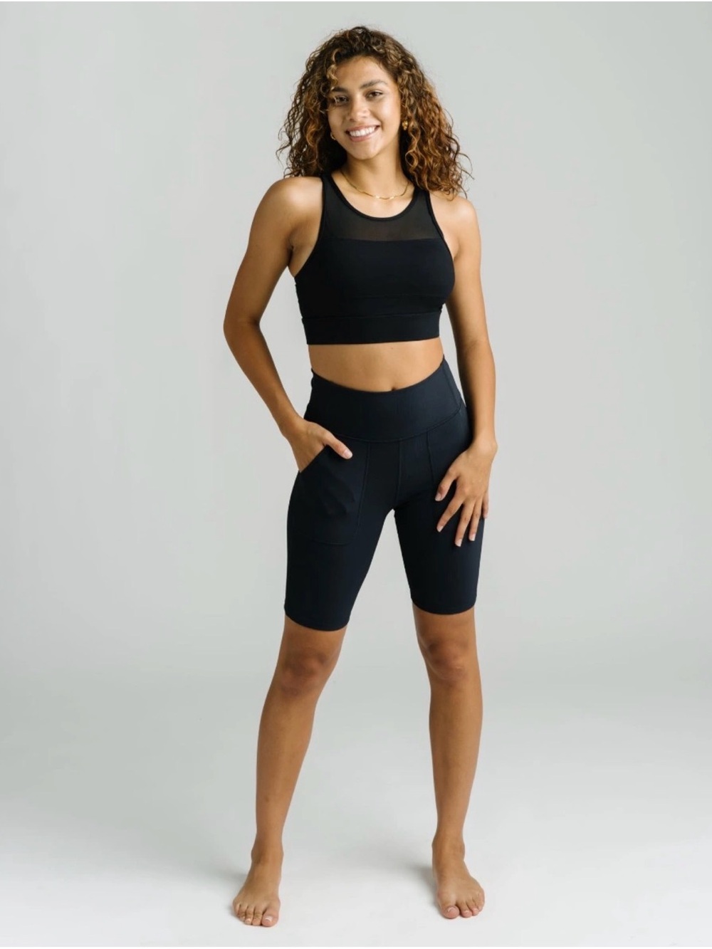 ZYIA women’s black pocket Reve hustle shorts